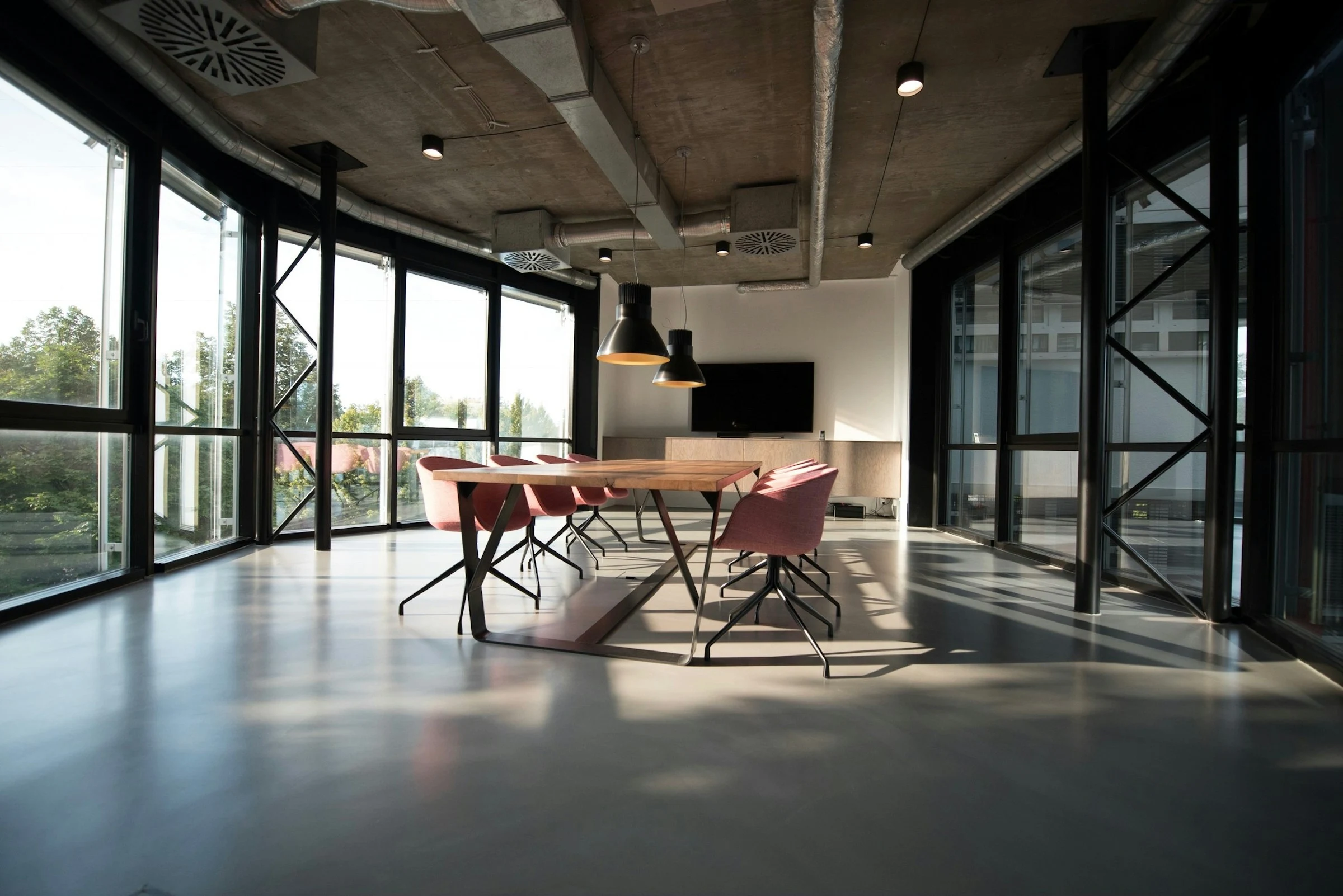 Office meeting room and work environment